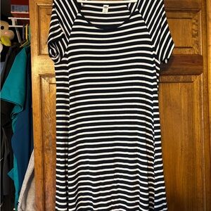 Old Navy Blue and White Striped Tshirt Dress